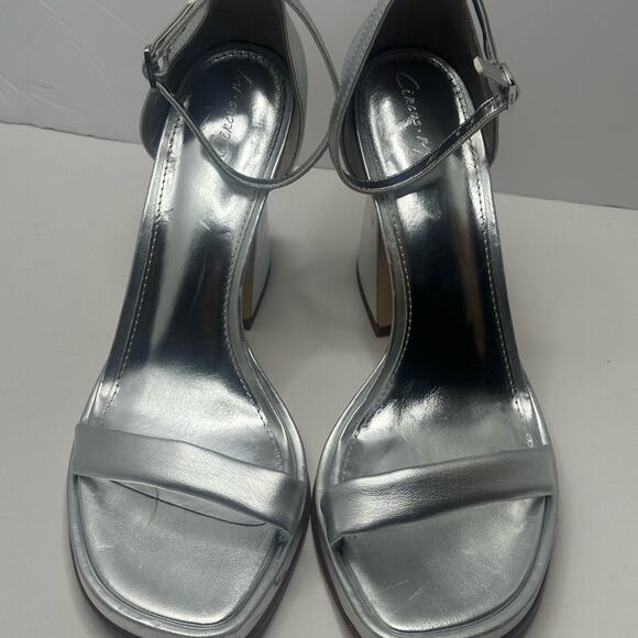 CIRCUS NY SAME EDELMAN “HOLMES” SILVER METALLIC ANKLE STRAP SANDAL 12 M NWT - Picture 2 of 16